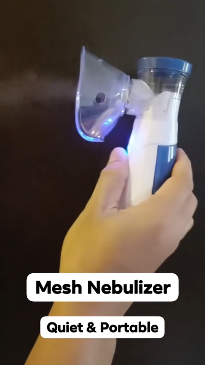 Portable Mesh Nebulizer Handheld, One Touch Operation, No Noise, High Nebulization Rate, Personal Inhalers For Breathing Problems Lightweight, Travel Friendly Nebulizer For Adults & Kids