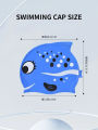 Children's Silicone Waterproof Swimming Cap - Cartoon Fish Spot Design Unisex Soft No Pressure for Boys Girls.