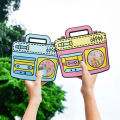 20/50Pcs Retro Radio Pattern Ziplock Snack Bag Cute Sealed Festival Handbag for Kids Birthday Party Favors Candy Cookie Packing.