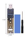 M2 NVMe SSD Enclosure 10Gbps PCIe SSD Case Portable Box USB C USB 3.1 Tool Free External Adapter with Heat Sink Pad for M.2 SSD.