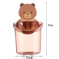 Toothbrush Holder Cute Bear Storage Rack Wall-mounted Bathroom Accessories Set Tooth Brush Stand Shelf Bathroom Accessories. 