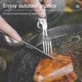 1 pc 6 in 1 Multifunctional Cutlery Set Outdoor Tableware Camping Portable Meal Knife Fork Spoon Bottle Outdoor Camping Cookware. 