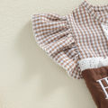 Summer Easter Infant Baby Girl Bodysuit Fly Sleeve Letter Embroidery Lace Playsuit Casual Clothes. 