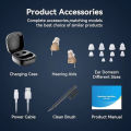 CIC Rechargeable Invisible Intelligent Hearing Aids for Seniors Noise Reduction Portable Charging Case 6-Level Volume Control.