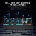 AULA F2088 Mechanical Gaming Keyboard Anti-ghosting 104 Brown Blue Switch Wired Mixed Backlight Keyboard for Game Laptop PC. 