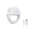 Rechargeable LED Selfie Ring Light with 36 LEDs for Smartphone Photography. 