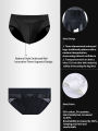 Men's Cotton Underwear Mesh Fabric Patching Sheer Comfortable Breathable High Elasticity Large Pocket Brifs Fashion Underpant.