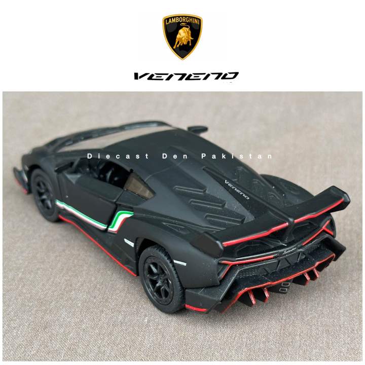 Lamborghini%20Veneno%20Matte%20Black%20Kinsmart%20(Size:%205%20inch)%20Diecast%20Model%20Car%20-%20Image%203