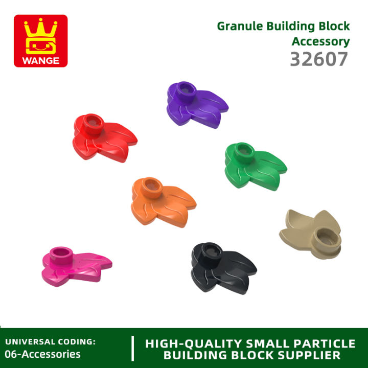 Wange 438Pcs/lot 32607 3 Leafs Plant Leaf 1x1 Round Building Block Moc Color Accessories Compatible with Brick DIY Children Toys
