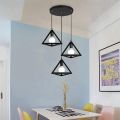 3 in 1 Triangle Shape Hanging Lamp, Ceiling Light, Ceiling Lamp, Pendant Lamp, Modern Light Fixtures for Home Lighting, Office Lighting, TV Lounge, Bed Room, Led Light, Led Bulb, Filament Bulb (BULB NOT INCLUDED). 