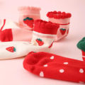 5Pairs/lot Girls Cotton Socks Korean Strawberry Cute Print Socks Spring Autumn Cartoon Breathable Sock for 0-13Y Children Socks.
