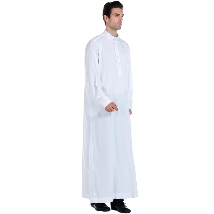 TH815%20Men's%20Muslim%20Islamic%20Men%20Long%20Sleeves%20Pure%20Color%20Button%20Robe%20%20Ramadan%20Eid%20Jubba%20Thobe%20-%20Image%204