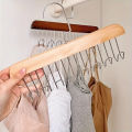 Wooden Sling Hanger Organizer with Multiple Hooks for Underwear Bras Vests Space-Saving Durable Storage Rack Hangers for Clothes. 