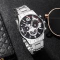 Luxury Brand Men Business Watch Stainless Steel Calendar Big Dial Watches for Men Fashion Sports Casual Quartz Wristwatch Clock. 