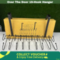 Over The Door 19-Hook Hanger – Space-Saving Organizer for Coats & Accessories. 