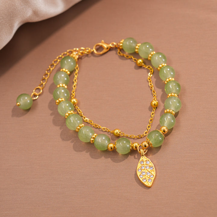 Chinese%20Style%20Green%20Jade%20Bracelet%20For%20Women%20Exquisite%20Gold%20Color%20Leaves%20Wrist%20Strap%20Bangle%20Double%20Chain%20Bracelet%20%20K%20-%20Image%203