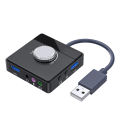 Nworld USB External Sound Card 3 Ports To 3.5mm Jack Driver-Free Volume Adjustable Sound Card External Stereo Audio Adapter. 