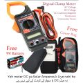 Auto Electrician Digital Clamp Meter with Free Bag and Battery, AC Current Ampere Meter, AC/DC Voltmeter, Resistance, Continuity Tester. 
