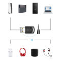 Bluetooth Audio Adapter Wireless Headphone Adapter Receiver for PS5/PS4 Game Console PC Headset 2 in 1 USB Bluetooth 5.0 Dongle. 