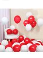 Birthday Decoration Items for Girls Boys with Red and White theme Metallic Balloons, Red Star Foil Balloons, Silver Foil Curtain, Red Banner. 