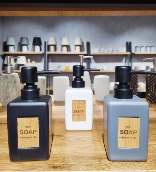 Fancy Ceramic soap bottle Soap title