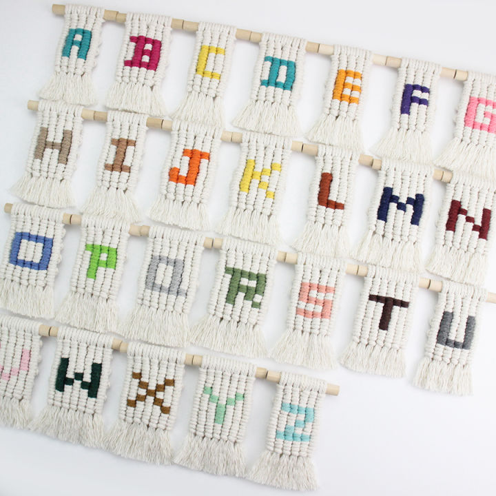 Handmade Woven Alphabet Pendant Macrame Kit With Tutorial For Beginners ...