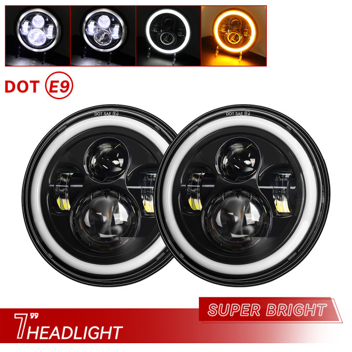 for Nissan Patrol Y60 Hummer H1&H2 Lada 4X4 7inch LED Headlight DRL For Wrangler TJ JK LJ CJ 7inch for Land Rover Defender