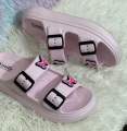 New Soft EVA Rubber Lightweight & Comfortable Buckle Sandals with Cute Charms for Girls & Womens.