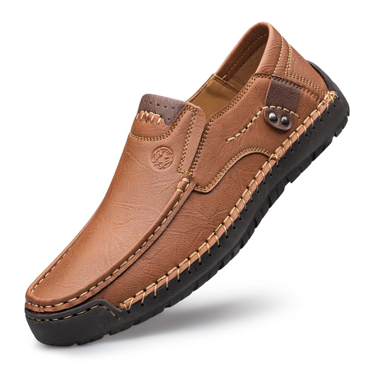 CLOHOO%20Men's%20Handmade%20Thick%20Rubber%20Bottom%20Breathable%20Casual%20Leather%20Shoes%20Classic%20Sewn%20Loafers%20Comfortable%20Leisure%20Footwear%20-%20Image%207
