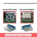5pcs MicroUSB to Type-C adapter Board Supports Reversible Type-C Charging & USB 2.0 Data Transfer Converter Connector DIY. 