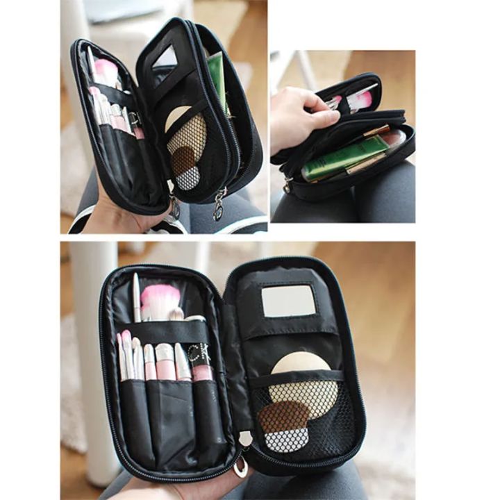 Women's%20Mirror%20Mini%20Cosmetic%20Bag%20Simple%20Waterproof%20Storage%20Box%20Black%20Double%20Layer%20Lingge%20Make%20Up%20Brush%20Beauty%20Organizer%20Supplies%20-%20Image%205