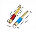2/6/10Pcs RCA Jack Audio Connector 6.35mm Mono Male Plug to RCA Female Jack Speaker Adapter Converter Connector. 