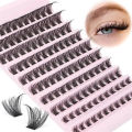 120 Pcs Fluffy Lash Clusters - Natural Look Wispy Eyelash Extensions for DIY at Home 8-14mm D Curl Individual Cluster Lashes. 