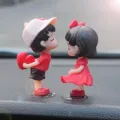 Couple Cute Ornaments for Car, Car Decoration Cute Cartoon Couples Action, Cartoon Car Dashboard Decorations, Cute Lovely Kiss C. 