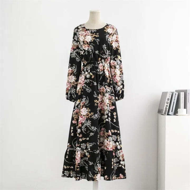 Spring%20Autumn%20Women%20Chiffon%20Dresses%20Casual%20Floral%20Printed%20Bark%20Crinkling%20Long%20Dresses%20O-neck%20Long%20Sleeve%20Loose%20Muslim%20Maxi%20Dress%20-%20Image%206