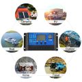 60A/50A/40A/30A/20A/10A 12V/24V Auto Solar Charge Controller PWM Controllers LCD Dual USB 5V Output Solar Panel PV Regulator. 
