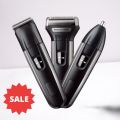Professional Rechargeable Super Trimmer -  1 month Warranty -  3 in 1 Multifunction -  Electric Shaver - Nose Trimmer -  Hair  Machine - Black. 