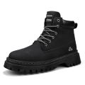 2025 New Men's Big Yellow Boots Durable Anti - Skid Sole High - Top Chunky Sole Winter Fleece Lined British Work Boots Motorcycl. 