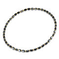 Magnetic Black Onyx Gold Bead Necklace Unisex Healing Therapy Jewelry For Men Women with Magnetic Clasp. 