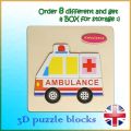 3 piece Wooden Puzzles for Toddlers 3 Years Animal Vehicle Jigsaw Puzzle Educational Kids Puzzles Toys Montessori Learning Jigsaw Toy. 