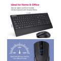 PC132a Wireless Keyboard And Mouse Combo 104-Keys Keyboard With Chiclet Keys Palm Rest And Mouse For PC Laptop. 