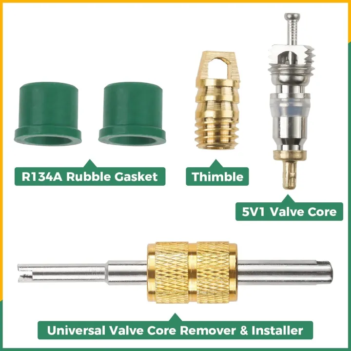 20pcs/set%20Mini%20Split%20R410A%20R134A%20Adapters%205/16"%201/4"%20SAE%20Plug%201/2"%20Acme%20Male%20To%20Female%20Brass%20Fitting%20Kit%20with%20Valve%20Core%20Remover%20-%20Image%204