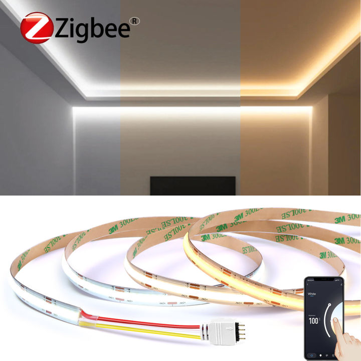 24V Smart Zigbee CCT COB LED Strip Closet Light Changeable 2700K To ...