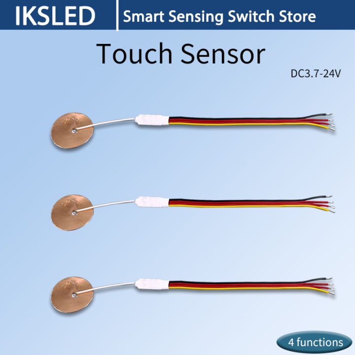 Touch Dimmer Switch 2.5A, DC 3.7-24V Touch Control Switch Sensor, for LED Lights, Penetration Mount on Glass/Wood/Plastic