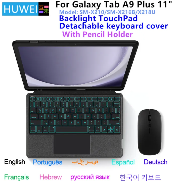 Backlight%20Magic%20Keyboard%20for%20Samsung%20Galaxy%20Tab%20A9%20Plus%20Case%20A9+%2011%20inch%20SM-X210%20X216%20X218%20Tablet%20Smart%20TouchPad%20Keyboard%20Cover%20-%20Image%202