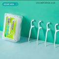 Dental Floss Pick 50 Pcs Box - Dental Floss Toothpick Interdental Cleaner Toothpick Flosser. 