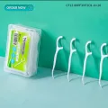 Dental Floss Pick 50 Pcs Box - Dental Floss Toothpick Interdental Cleaner Toothpick Flosser.