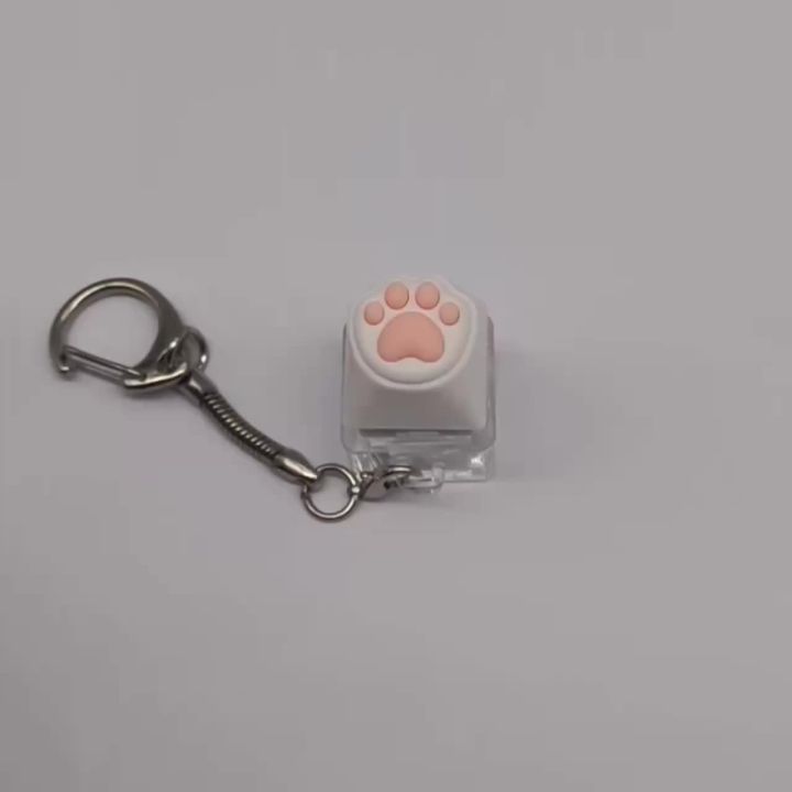 Cute Cat Claw Key Chain Key Ring Fingertip Decompression Pressure Toy Keycap Tester Back Bag Pendant Festival Couples