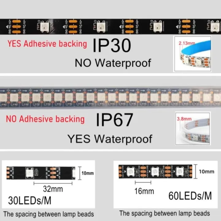 DC5V%20WS2812B%20Led%20Strip%20With%20SP110E%20USB%20Bluetooth%20Controller%20RGB%20IC%2030/60/144%20Pixels/m%20RGB%20Individually%20Addressable%20LED%20Light%20Kit%20-%20Image%205