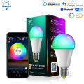 220V 110V WiFi Smart LED Bulb 9W 10W E27/E26 RGB+CCT Indoor Light Alexa  Home Together APP Timing Dimming lightify. 
